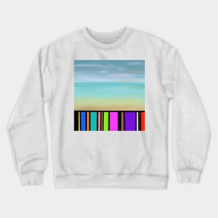 Beach Contrast Painting Crewneck Sweatshirt